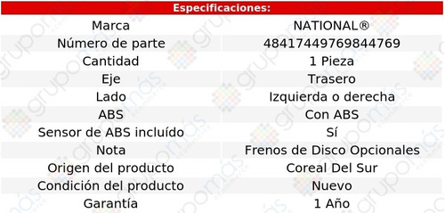 Maza Trasera Izquierda O Derecha National Mx-3 1992 A 1996 Foto 3