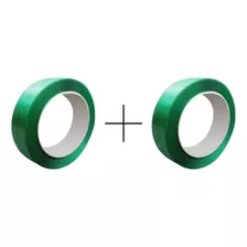 2 Rolos De Cinta Fita De Arquear Pet Poliéster Verde 13mm