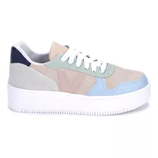 Zapatillas De Mujer Urbanas Acordonadas Eco Cuero (al/daia)