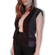 Colete Feminino Preto Em Pelo Sintético Feminino