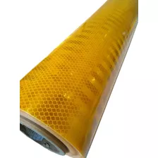 Fita Adesiva Prismática Rolo Vermelho Amarelo 61cm X 1m