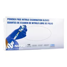 Guante Nitrilo Azul M Nipro Sin Polvo X 100 Unidades