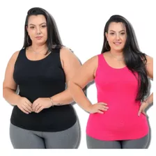 Regata Esportiva Plus Size Feminina Camiseta Viscolycra