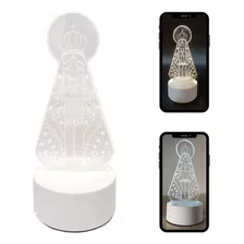 Abajur De Mesa Decorativo 3d Led Nossa Sra Aparecida 3cores