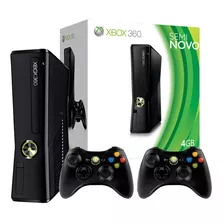 Microsoft Xbox 360 Slim Com 02 Controles - Na Caixa