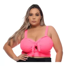 Cropped Laço Plus Size Moda Varias Cores