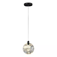 Pendente Lua De Cristal 3000k 3w Ø13x18,5cm Cor Preto 110v/220v