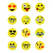 Imãs Enfeite De Geladeira E Painel - Botão Emojis 12 Un