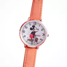 Reloj Mickey Mouse Correa Cuero Colores