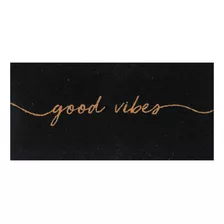 Capacho De Porta Fibra De Coco Slim Good Vibes 70x33cm