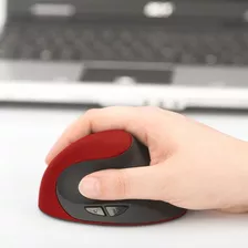 Mouse Ergonômico Sem Fio Recarregável 6 Botões Cor Vermelho