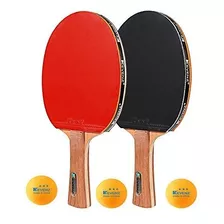 Kevenz - Juego De 2 Raquetas De Tenis De Mesa Con Mango Anti