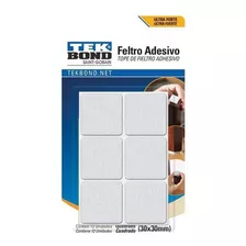 Fieltros Adhesivos Cuadrado 30mm Blanco 12un. Tekbond