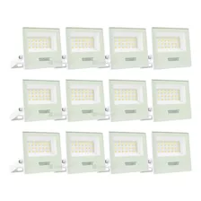 Kit 12 Refletores Taschibra Tr Led 30w Slim Branco Original Cor Da Luz Luz Fria 6500k 110v/220v