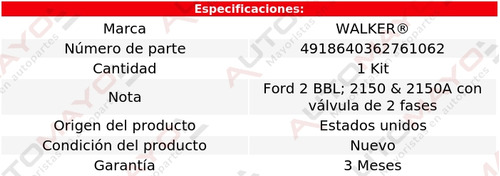 Kit Carburador Walker Bobcat P/ Mercury V6 2.8l 1975_1979 Foto 2