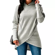 Sudadera Casual De Moda Dama Cruzada Con Capucha #176