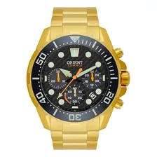 Relógio Orient Masculino Gold Solartech Diver 300m Mgssc057 Cor Da Correia Dourado Cor Do Bisel Preto Cor Do Fundo Preto