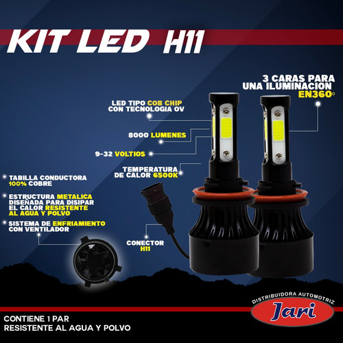 Kit De Led 3 Caras Alfa Cob 8000lm 6500k Varias Medidas Foto 2