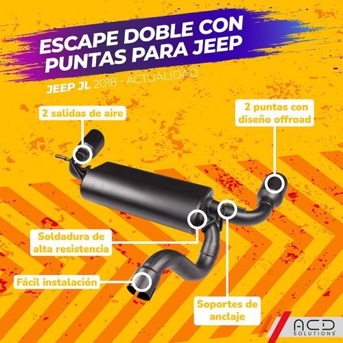 Escape Mofle Salida Dual Offroad Jeep Jl - Gladiator  Foto 6