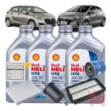 Kit Filtros Troca Oleo Hyundai Hb20 1.0 12v 80cv Shell