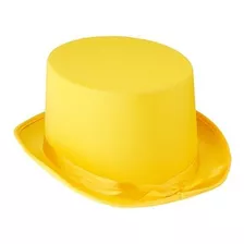 Satinado Elegante Sombrero De Copa (amarillo) (1 count) Acce