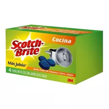 Fibra Metálica Con Jabón Scotch-brite 4 Piezas 3m