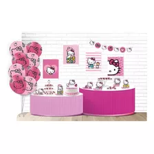 Kit Completo Festa Facil Infantil Hello Kitty Rosa 62 Itens