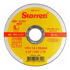 Disco Abrasivo Corte Starrett 115x1,0x22,22mm