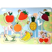 Jogo Educativo Tabuleiro Frutas Madeira Mdf