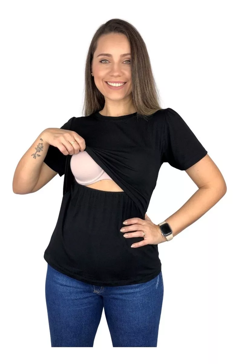 Blusa Amamentação Cores Premium Camiseta T-shirt Blusinha