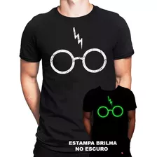 Camiseta Harry Potter Brilha No Escuro Filme Bruxo Geek