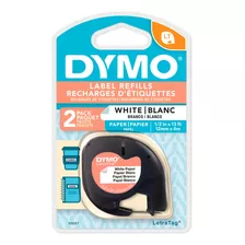 2 Etiquetas Papel Blanco Dymo 12 Mm X 4m