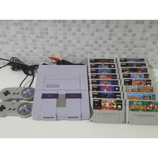 Super Nintendo + 2 Controles + 12 Jogos A Sua Escolha!!!