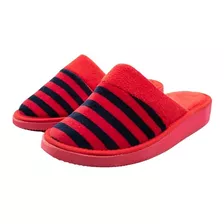 Pantufla Mujer Comoditas Plush Estampa A Rayas Pampashop