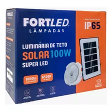 Luminária De Teto Solar 100w Super Led C/ Controle - Fortled