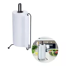 Suporte Porta Rolo De Papel Toalha Vertical Mesa Cozinha Aço Cor Preto Liso