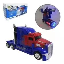 Caminhão Transformers Optimus Prime Pilha Vira Robô Som Luz