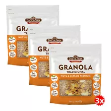 3 Granola Tradicional Nuts & Cereais Premium Dacolonia 400g