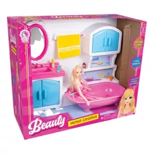 Banheira Banheiro Toalete Brinquedo Para Boneca 