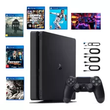 Sony Playstation 4 Slim 500gb + 1 Controle + 2 Jogos + Quadro Decorativo