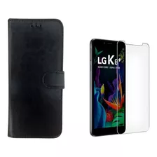 Capa Carteira Porta Cartões P/ LG K8 Plus + Película Vidro