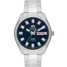 Relógio Orient Masculino Automatic Fundo Azul Prova Dágua Cor Da Correia Prateado Cor Do Bisel Prateado