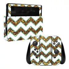 Skin Para Nintendo Interruptor Glitzy Chevron | Funda Prote