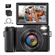 Cámara Digital 4k 48mp Pantalla Abatible 180° +32gb