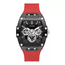 Reloj Original Para Hombre Marca Guess Phoenix Color Rojo Color Del Bisel Negro Color Del Fondo Negro