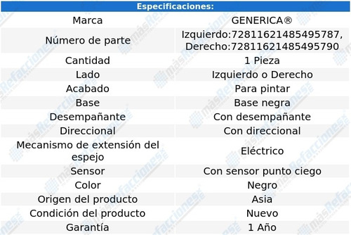 Espejo Elect Base Negra Sonata De 2015 A 2017 Genrica Foto 2