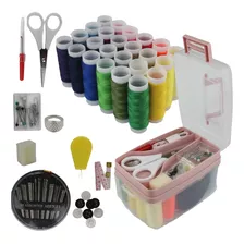 Kit Maleta Costura Completa Com Linha Agulha Tesoura Etc