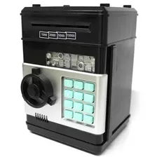 Mini Cofre Infantil Digital Automático Puxa Notas - Preto