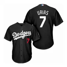 Los Angeles Dodgers 7 # Urias Camiseta Negra Local