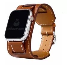 Pulseira Couro Bracelete Cuff P/ Apple Watch 38 40mm 42 44mm